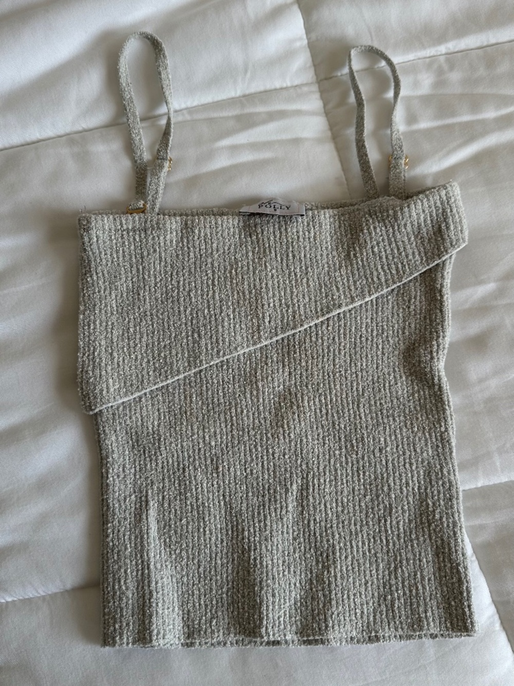 Oh Polly textured tan tube top with optional straps